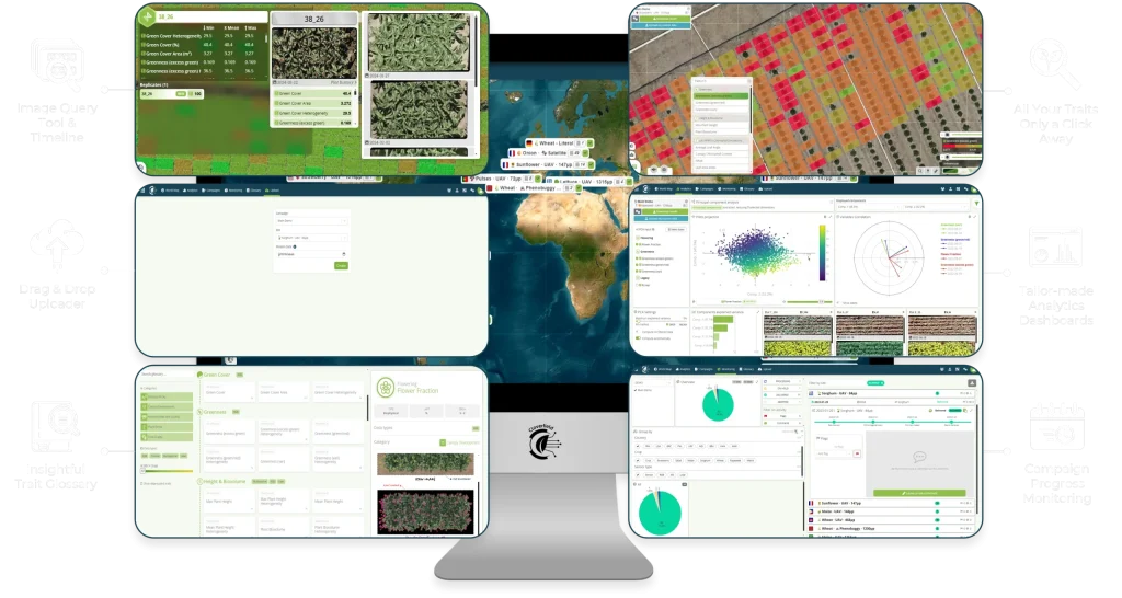 Cloverfield platform features, image quality, field tracking, crop library, automated analytics