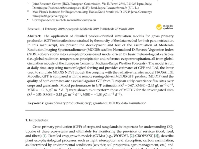 Assimilation of Earth Observation Data Over Cropland and Grassland Sites into a Simple GPP Model