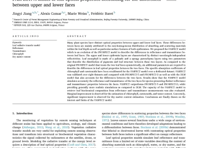FASPECT: A model of leaf optical properties accounting for the differences between upper and lower faces
