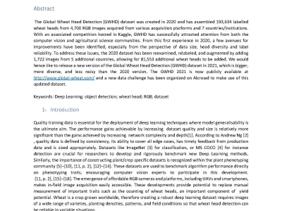 Global Wheat Head Dataset 2021: an update to improve the benchmarking wheat head localization with more diversity