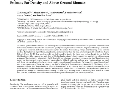 High-Throughput Measurements of Stem Characteristics to Estimate Ear Density and Above-Ground Biomass